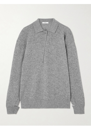 Tibi - Oversized Wool And Cashmere-blend Polo Sweater - Gray - xx small,x small,small,medium,large