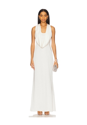 Lapointe Lightweight Satin Cowl Neck Gown in Cream. Size 0. Also in 2, 4, 6.