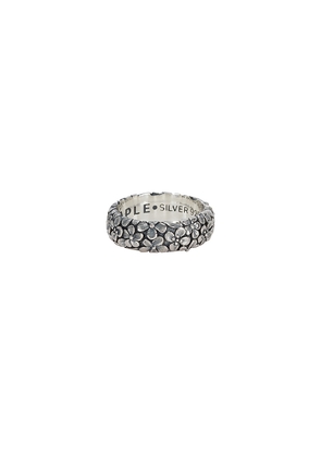 MAPLE Floral Band in Metallic Silver. Size 11. Also in 9.