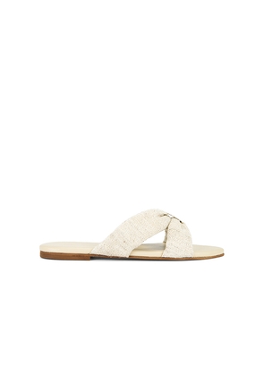 Kaanas Banha Chunky Criss Cross Linen Sandal in Cream. Size 10. Also in 6, 7, 8, 9, 11.