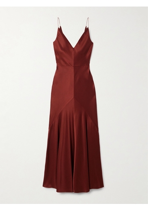 Gabriela Hearst - Brigita Paneled Silk-satin Maxi Dress - Brown - IT36,IT38,IT40,IT42,IT44,IT46,IT48