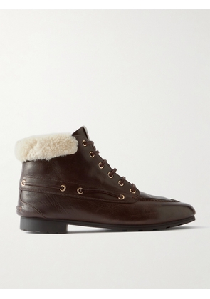 BALLY - Phedry Shearling-trimmed Ankle Boots - Brown - IT35,IT36,IT36.5,IT37,IT37.5,IT38,IT38.5,IT39,IT39.5,IT40,IT40.5,IT41,IT41.5,IT42
