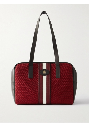 BALLY - Weekender Leather And Striped Canvas-trimmed Quilted Felt Tote - Red - One size