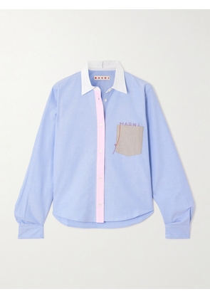 Marni - Embroidered Cotton Oxford Shirt - Blue - IT38,IT40,IT42,IT44,IT46,IT48