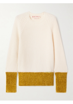 Marni - Two-tone Ribbed Wool Sweater - Cream - IT38,IT40,IT42,IT44,IT46,IT48