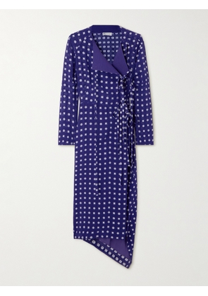 Tory Burch - Printed Crepe Wrap Dress - Blue - US0,US2,US4,US6