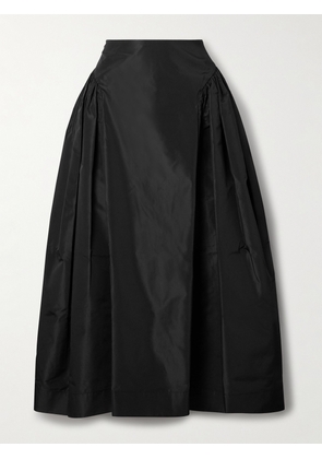 Simone Rocha - Pleated Taffeta Midi Skirt - Black - UK 4,UK 6,UK 8,UK 10,UK 12,UK 14