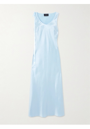 Simone Rocha - Bow-embellished Silk Midi Dress - Blue - UK 4,UK 6,UK 8,UK 10,UK 12,UK 14