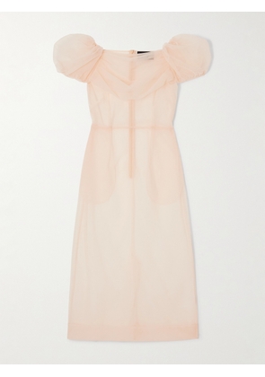 Simone Rocha - Gathered Layered Tulle Midi Dress - Neutrals - UK 4,UK 6,UK 8,UK 10,UK 12,UK 14