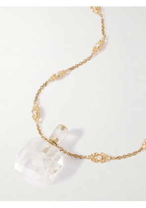 Chloé - Gold-tone, Crystal, Resin And Faux Pearl Necklace - White - One size