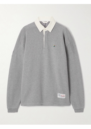 Aimé Leon Dore - Crest Embroidered Ribbed Cotton Polo Shirt - Gray - x small,small,medium