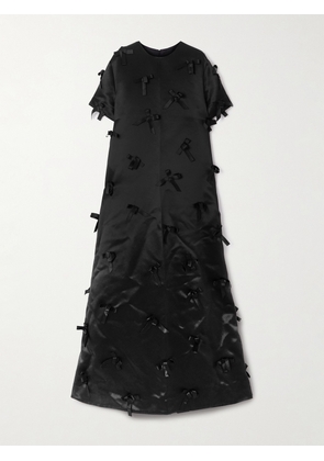 Jil Sander - Bow-embellished Satin Maxi Dress - Black - DK38,DK40,DK42