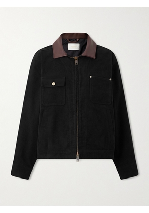 Aimé Leon Dore - Ranch Leather-trimmed Cotton-canvas Jacket - Black - x small,small,medium