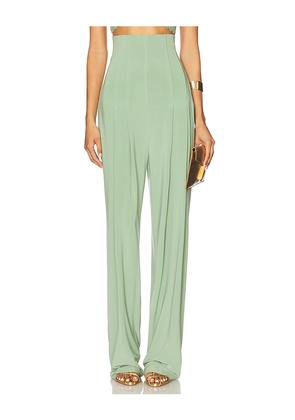 Norma Kamali High Waist Tailored Pleat Pant in Green. Size M. Also in XS, S.