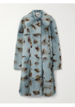 Jil Sander - Oversized Leopard-print Shearling Coat - Blue - DK34,DK36