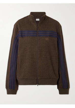Aimé Leon Dore - Striped Herringbone Wool And Cotton-blend Track Jacket - Brown - x small,small,medium