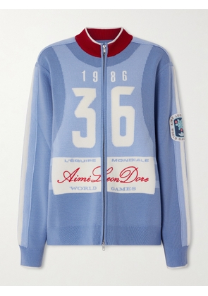 Aimé Leon Dore - Jacquard-knit Wool Zip-up Cardigan - Blue - x small,small,medium