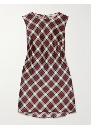 DÔEN - Alamere Checked Silk-satin Mini Dress - Multi - small,medium,large,x large