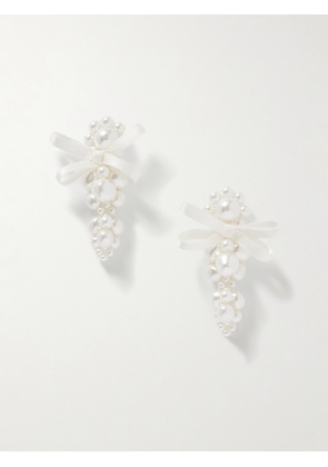 Simone Rocha - Bow-detailed Gold-tone Faux Pearl Earrings - Ivory - One size