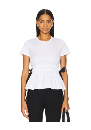 Marques ' Almeida Gathered Cap Sleeve T-shirt in White. Size M. Also in S, XS.