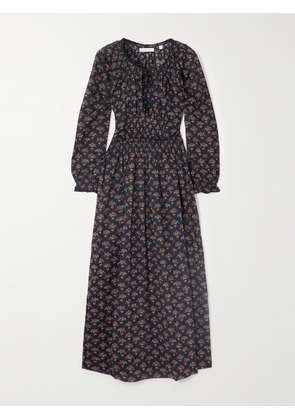 DÔEN - Delfina Shirred Floral-print Organic Cotton-voile Midi Dress - Multi - xx small,x small,small,medium,large,x large,xx large