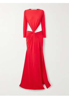 Alex Perry - Open-back Twisted-front Recycled-crepe Gown - Red - UK 4,UK 6,UK 8,UK 10,UK 12,UK 14