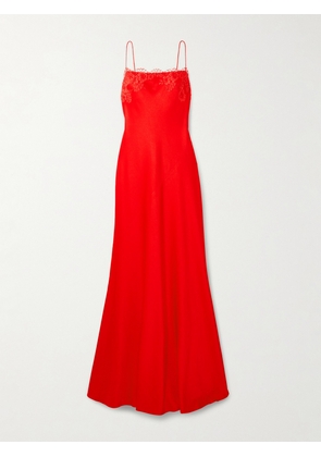 Alex Perry - Lace-trimmed Satin-crepe Gown - Red - UK 6,UK 8,UK 10,UK 12