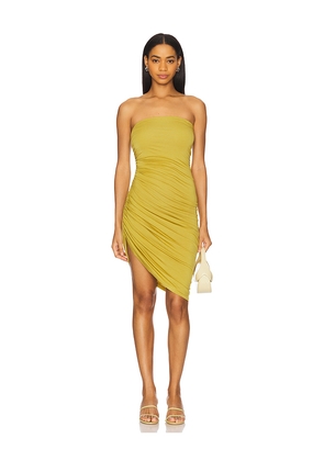 Norma Kamali Diana Strapless Mini Dress in Green. Size L. Also in S.
