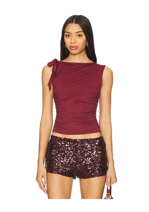 LIONESS Rendezvous Top in Burgundy. Size L. Also in XS, XL.