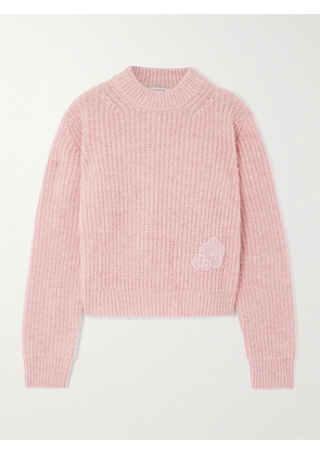 Cecilie Bahnsen - Appliquéd Wool Sweater - Pink - small,medium,large