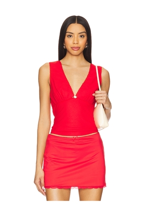 NIA Celia Top in Red. Size L. Also in S, XS, M, XL.