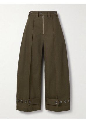 Christopher John Rogers - Cotton-twill Wide-leg Pants - Brown - Unisex 28,Unisex 32,Unisex 34,Unisex 36,Unisex 26,Unisex 30