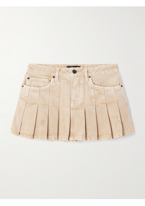Balenciaga - Pleated Denim Mini Skirt - Neutrals - FR 36,FR 38