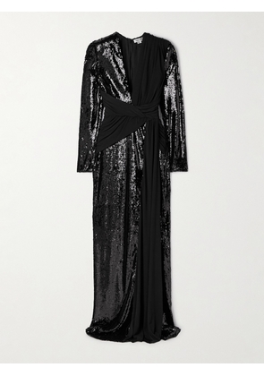 Zuhair Murad - Draped Paneled Sequined Tulle And Jersey Gown - Black - FR 36,FR 38,FR 40,FR 42