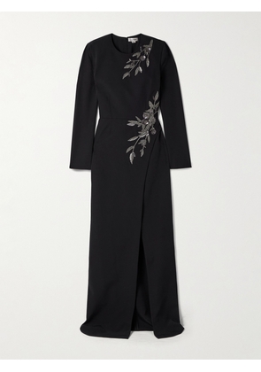 Zuhair Murad - Embellished Draped Cady Gown - Black - FR 36,FR 38,FR 40,FR 42