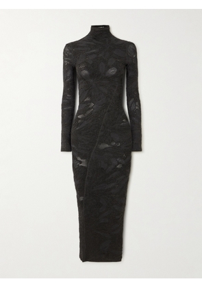 Alaïa - Silk-blend Jacquard-knit Midi Dress - Gray - FR 34,FR 36,FR 38,FR 40,FR 42,FR 44