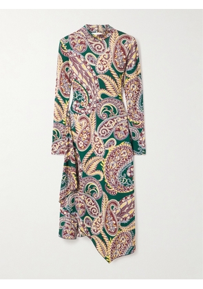 Etro - Asymmetric Open-back Paisley-print Stretch-jersey Dress - Multi - IT36,IT38,IT40,IT42,IT44,IT46,IT48