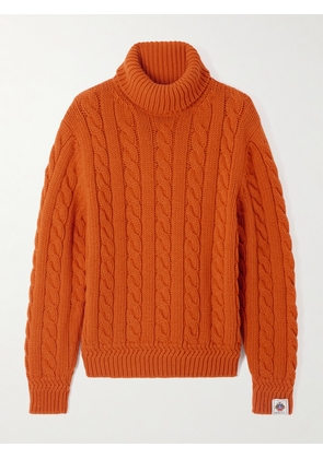 BALLY - Cable-knit Wool Turtleneck Sweater - Orange - IT36,IT38,IT40,IT42,IT44,IT46,IT48