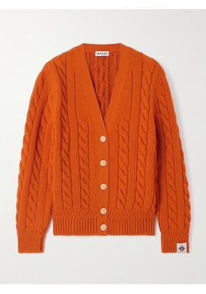 BALLY - Cable-knit Wool Cardigan - Orange - IT36,IT38,IT40,IT42,IT44,IT46,IT48