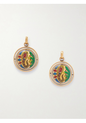 Etro - Gold-tone And Enamel Earrings - One size