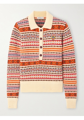 BALLY - Jacquard-knit Wool Polo Sweater - Neutrals - IT36,IT38,IT40,IT42,IT44,IT46,IT48