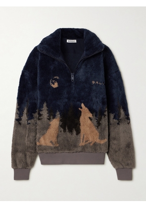 BALLY - Printed Fleece Half-zip Jacket - Brown - IT36,IT38,IT40,IT42,IT44,IT46,IT48,IT50