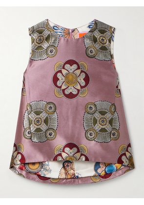 La DoubleJ - Icon La Scala Satin-jacquard Top - Purple - xx small,x small,small,medium,large,x large