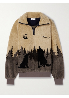 BALLY - Printed Fleece Half-zip Jacket - Neutrals - IT36,IT38,IT40,IT42,IT44,IT46,IT48,IT50