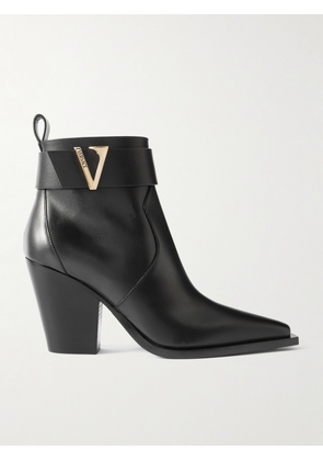 Versace - Embellished Leather Ankle Boots - Black - IT36,IT36.5,IT37,IT37.5,IT38,IT38.5,IT39,IT39.5,IT40,IT40.5,IT41