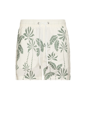 onia Charles 5 Swim Trunk in White. Size S. Also in XL/1X.