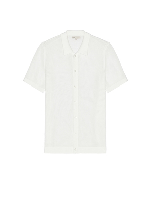 onia Crochet Knit Button Up Shirt in White. Size S. Also in XL/1X.