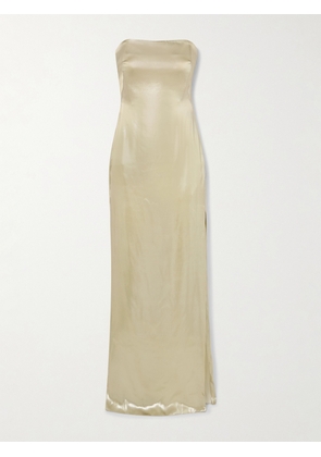 Galvan - Galvanized Strapless Metallic Satin Gown - Silver - FR 34,FR 36,FR 38,FR 40