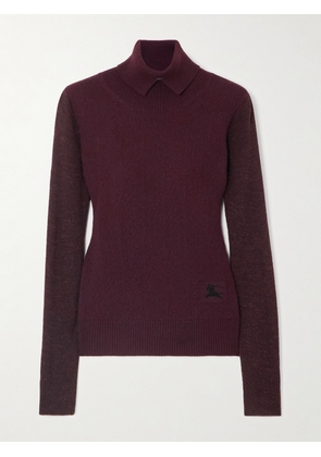 Burberry - Brushed Wool-blend Turtleneck Sweater - Burgundy - xx small,x small,small,medium,large,x large,xx large