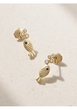 Yvonne Léon - Sous L’eau 9-karat Gold, Diamond And Sapphire Earrings - One size